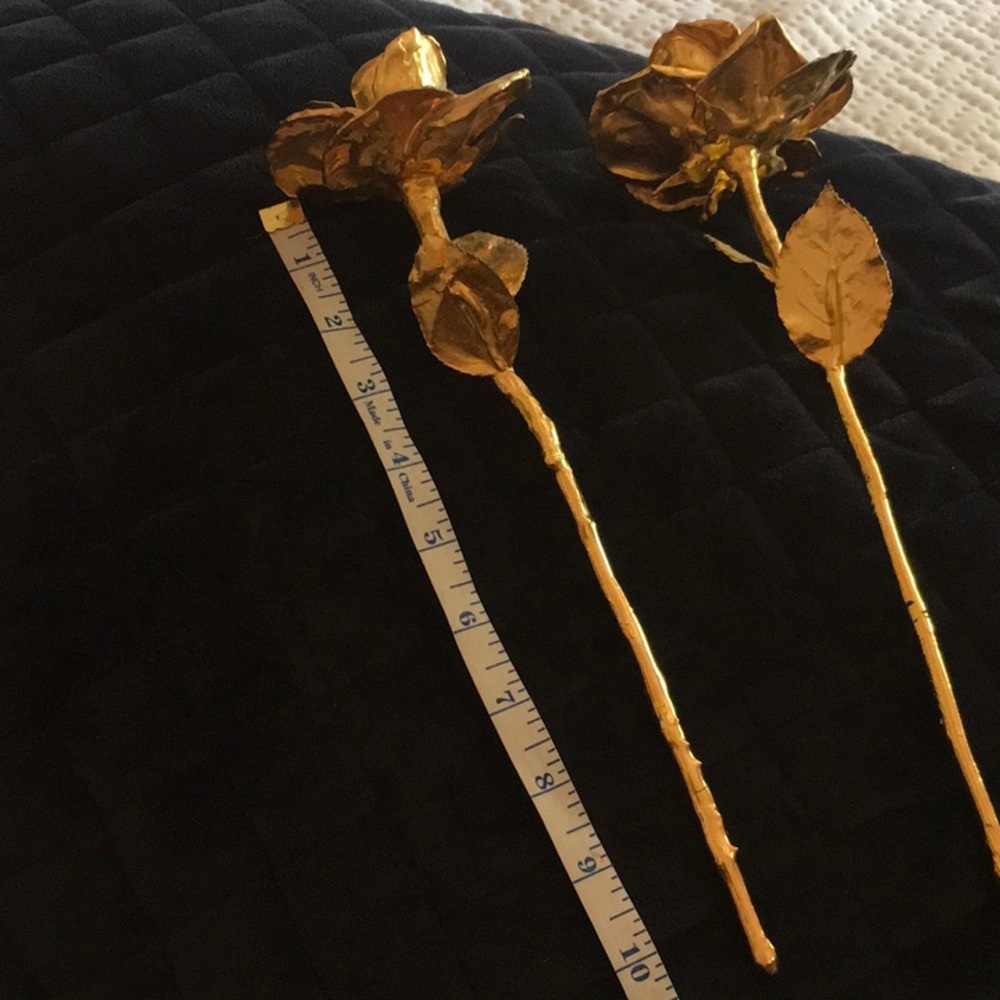 Two 24k Gold Dipped Roses (2) - image 4